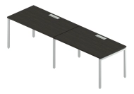 Двойная группа столов с люками на металлокаркасе RM-4.1(x2)+F-28
